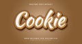 Cookie 3d editable text effect Template Royalty Free Stock Photo