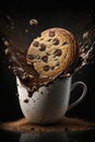 Cookie Dip. Generative AI Royalty Free Stock Photo