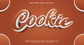 Cookie editable text effect template Royalty Free Stock Photo