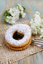 Cookie filled with strawberry jam