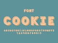 Cookie font. Vector alphabet