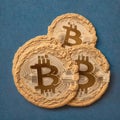 Cookie in the form of an image of Bitcoin.