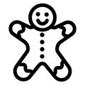 Cookie, gingerbread, man  Isolated Vector icon which can easily modify or edit Royalty Free Stock Photo
