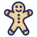 Cookie, gingerbread, man  Isolated Vector icon which can easily modify or edit Royalty Free Stock Photo
