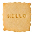 Cookie with HELLO sign