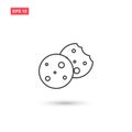 Cookie icon vector isolated 2