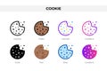 Cookie icons in different style. Cookie icons set. Holiday symbol. Different style icons set. Vector illustration