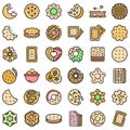 Cookie icons vector flat