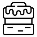 Cookie molds cream cake icon, outline style