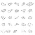 Cookie molds icons set vector outline