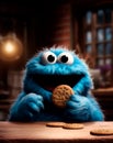 Cookie Monster\'s Delight: Blue Fluffiness and Yummy Treats