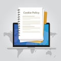 Cookie policy information privacy in website collecting data from visitor