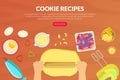 Cookie Recipes Landing Page Template, Tasty Food Recipes, Cooking Course, Online Food Ordering Website, App, Web Page