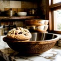 Cookie in rustic kitchen Royalty Free Stock Photo