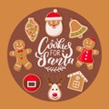 Cookie for Santa Claus Poster Christmas Sweets Royalty Free Stock Photo