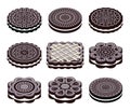 oreo cookie set, vector