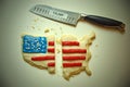 Cookie showing divided America due to Trump Royalty Free Stock Photo