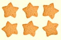 Cookie star for Christmas isolated on yellow background Royalty Free Stock Photo