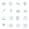 Cookie store linear icons set. Sweet, Delicious, Fresh, Homemade, Gourmet, Classic, Warm line vector and concept signs