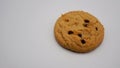 Cookie with strawberry and white chocolate on white background Royalty Free Stock Photo