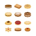 Cookies and tea cakes icon set vector Royalty Free Stock Photo