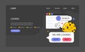Cookie technology web banner or