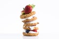 Cookie tower with berries Royalty Free Stock Photo