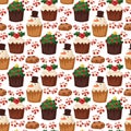 Cookie traditional christmas food seamless pattern background desserts