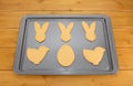 Cookie tray of Easter-shaped biscuits