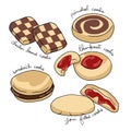 Cookie variety types vector illustration