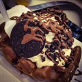 Cookie waffle with chocolate