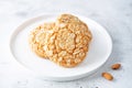 Cookies with almond with glass of milk