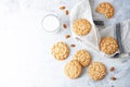 Cookies with almond with glass of milk