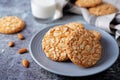 Cookies with almond with glass of milk