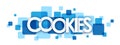 COOKIES blue overlapping squares banner