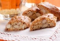 Cookies cantucci and Italian wine Royalty Free Stock Photo