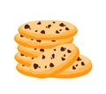 Cookies with Chocolate Chip Snack Food Vector Illustration