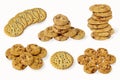 Cookies with chocolate chips set Royalty Free Stock Photo