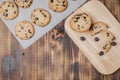 Cookies with chocolate filling on a wooden table. Fresh pastries/Cookies with chocolate filling on a wooden table. Fresh pastries.