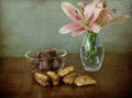 Cookies, chocolate and flowers