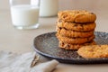 Cookies with chocolate. Pastries. Breakfast. Vegetarian food. Recipe Royalty Free Stock Photo