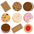 Cookies and biscuits collection. Vector illustration Royalty Free Stock Photo