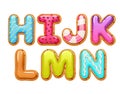 Cookies with colorful icing abc letters set. Royalty Free Stock Photo