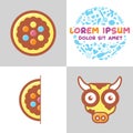 Cookies with colorful marbles cute and adorable logo design