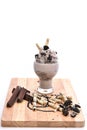 Cookies and Cream Milkshake (chocolate smoothie) on a white back Royalty Free Stock Photo