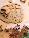 Cookies forms and gingerbread dough