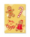 Cookies Of Smiling Gingerbread Man, Pastry Vector