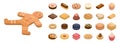 Cookies icon set, isometric style Royalty Free Stock Photo