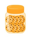 Cookies in Jar with Choco Chips Food Bakery in Flat Icon Vector Illustration