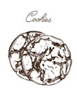 Cookies line art Vector. Delicious sweets illustrations isolated